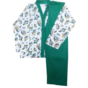 0350 Pijama Aberto Espacial com Calça Verde 6